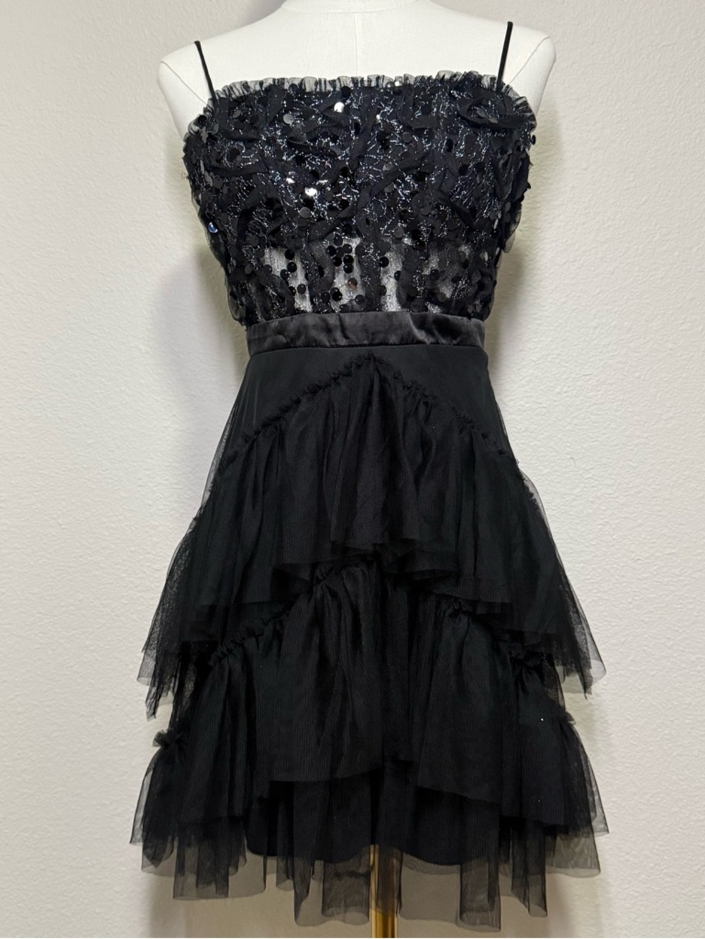 Y2K Dark Coquette Dress Goth Fairycore Dark Romantic size M 5/6 City Studio